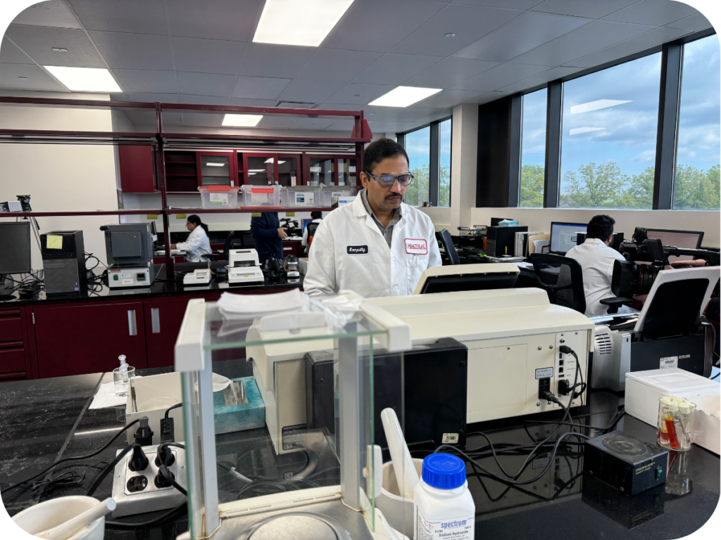 scientist working on computer