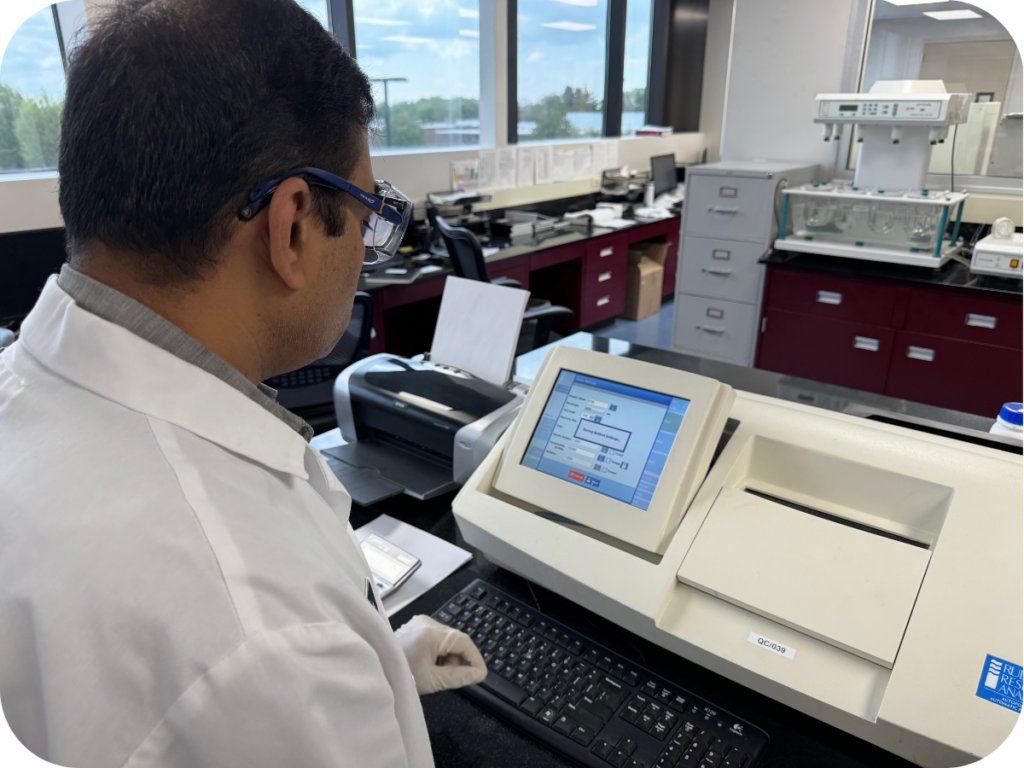 scientist working on computer