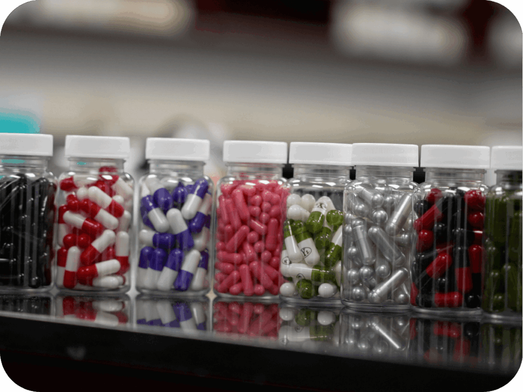 dietary supplements in bottles