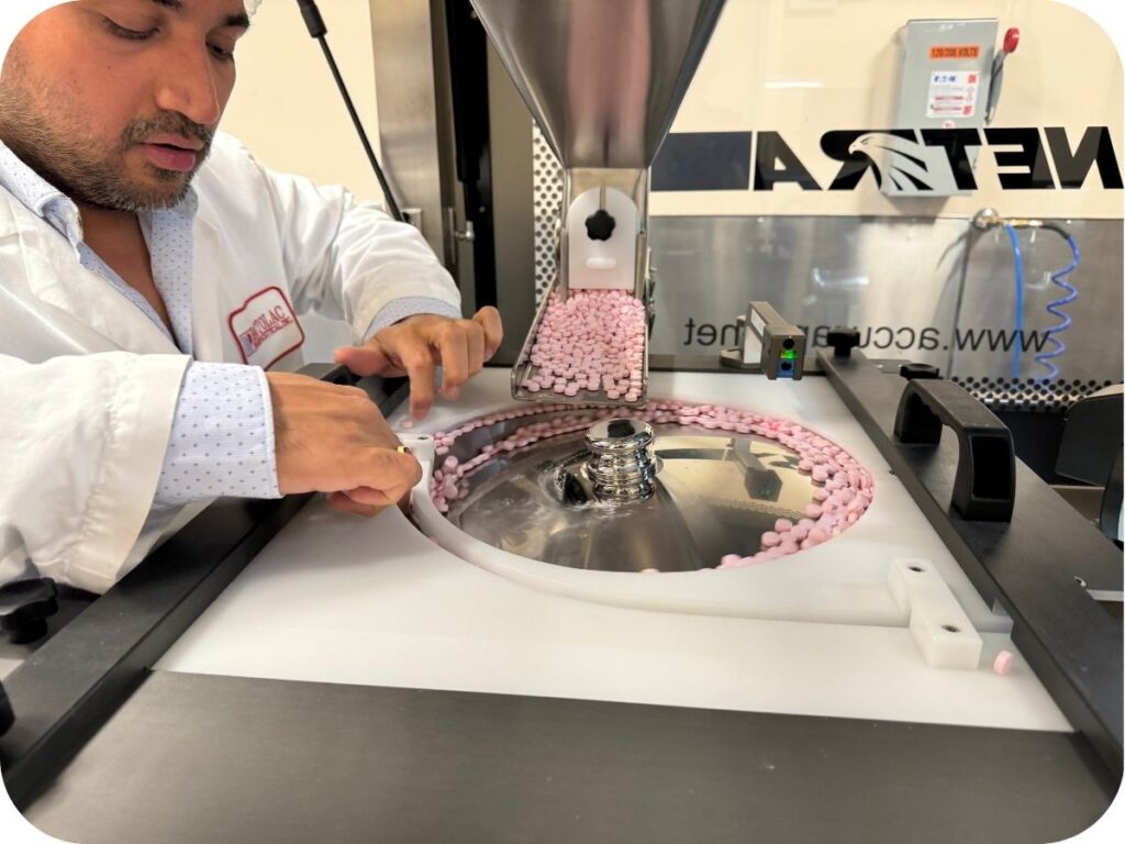 a person sorting supplements