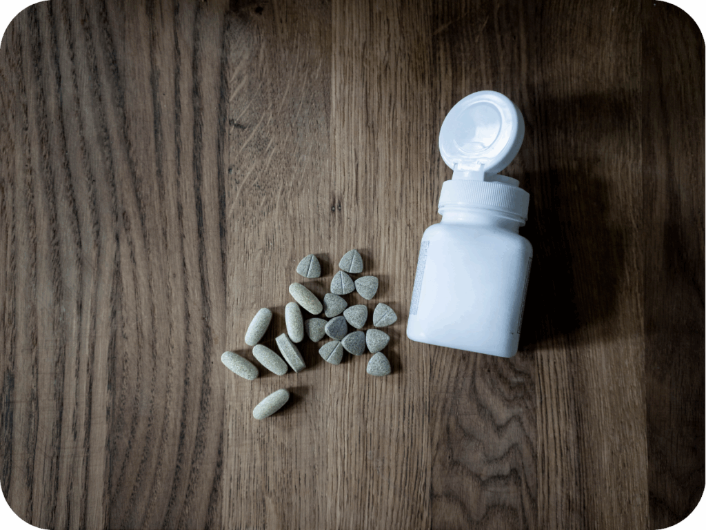 vitamin container with flip-top lid