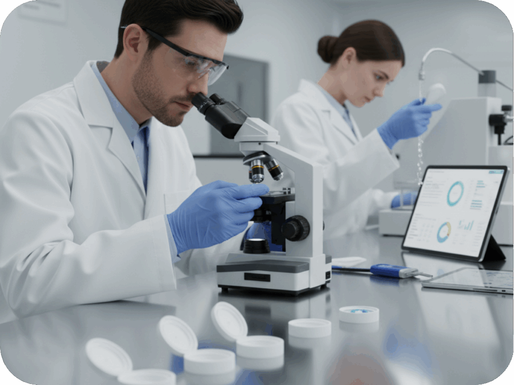 examining and testing lids for quality control
