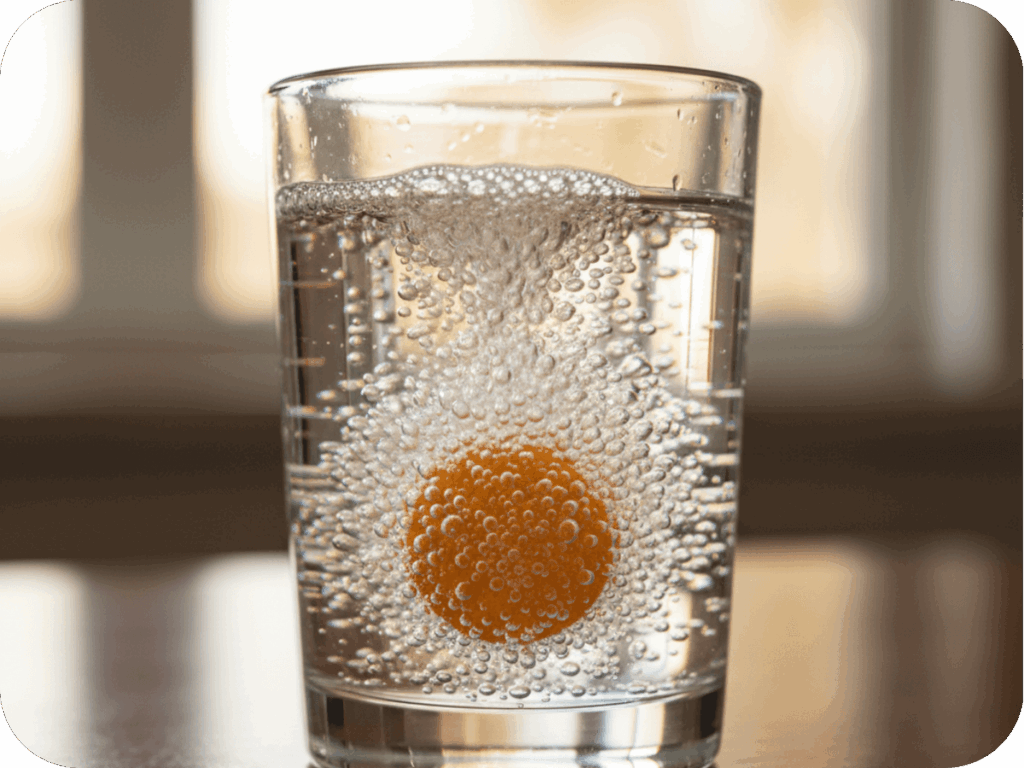 yellow effervescent tablet